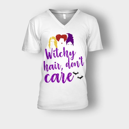 Witchy-Hair-Dont-Care-Disney-Hocus-Pocus-Inspired-Unisex-V-Neck-T-Shirt-White