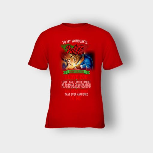 Wonderful-Wife-Disney-Beauty-And-The-Beast-Kids-T-Shirt-Red