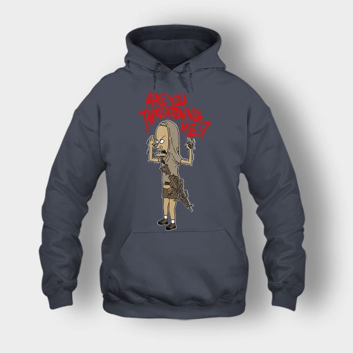 ARE-YOU-THREATENING-ME-FUNNY-Beavis-and-Butt-Head-Unisex-Hoodie-Dark-Heather