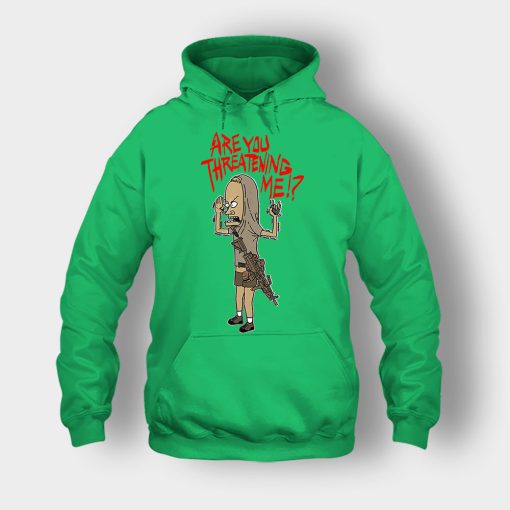 ARE-YOU-THREATENING-ME-FUNNY-Beavis-and-Butt-Head-Unisex-Hoodie-Irish-Green