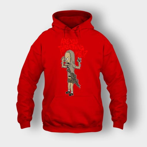 ARE-YOU-THREATENING-ME-FUNNY-Beavis-and-Butt-Head-Unisex-Hoodie-Red