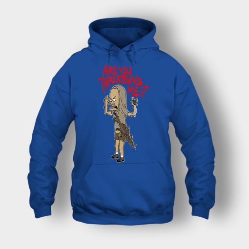 ARE-YOU-THREATENING-ME-FUNNY-Beavis-and-Butt-Head-Unisex-Hoodie-Royal