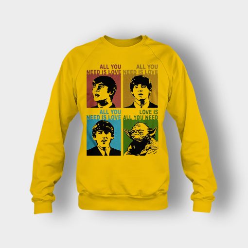 All-you-need-is-love-the-Beatles-and-Star-Wars-Yoda-Crewneck-Sweatshirt-Gold
