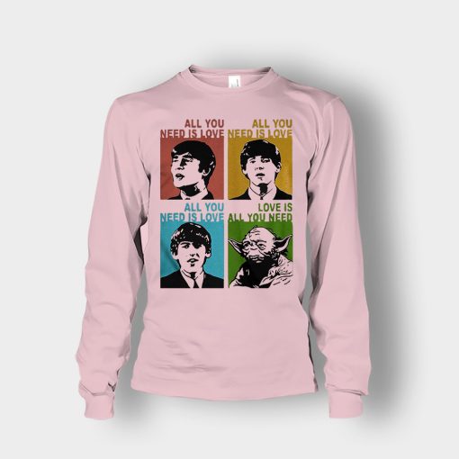 All-you-need-is-love-the-Beatles-and-Star-Wars-Yoda-Unisex-Long-Sleeve-Light-Pink