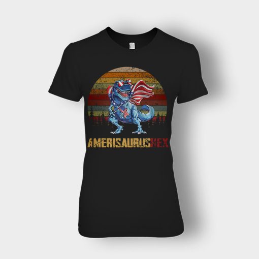 Amerisaurus-Rex-4th-Of-July-Independence-Day-Patriot-Ladies-T-Shirt-Black