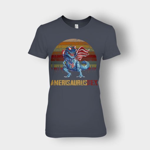 Amerisaurus-Rex-4th-Of-July-Independence-Day-Patriot-Ladies-T-Shirt-Dark-Heather