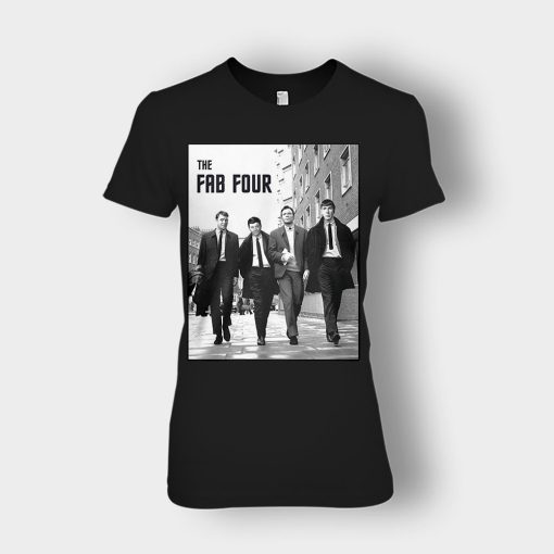 Beatles-The-Fab-Four-Ladies-T-Shirt-Black