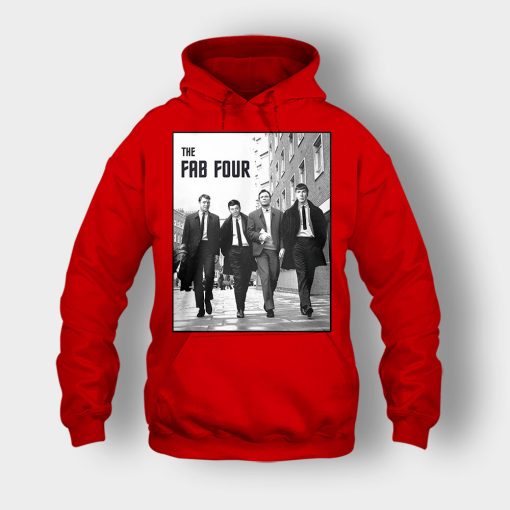 Beatles-The-Fab-Four-Unisex-Hoodie-Red