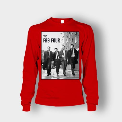 Beatles-The-Fab-Four-Unisex-Long-Sleeve-Red