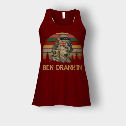 Ben-Drankin-4th-Of-July-Independence-Day-Patriot-Bella-Womens-Flowy-Tank-Maroon