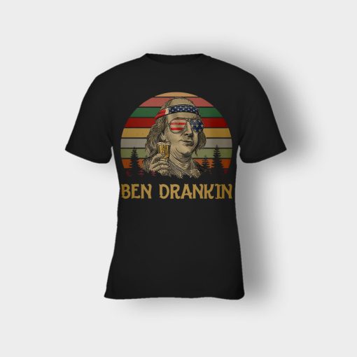 Ben-Drankin-4th-Of-July-Independence-Day-Patriot-Kids-T-Shirt-Black