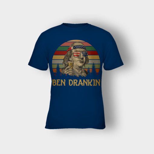 Ben-Drankin-4th-Of-July-Independence-Day-Patriot-Kids-T-Shirt-Navy
