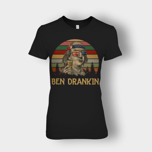 Ben-Drankin-4th-Of-July-Independence-Day-Patriot-Ladies-T-Shirt-Black