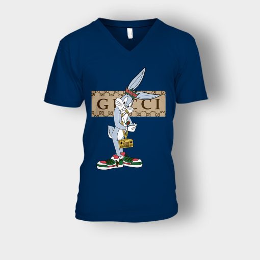 Best-Gucci-Rabbit-Unisex-V-Neck-T-Shirt-Navy