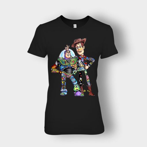Buzz-Lightyear-And-Woody-Disney-Toy-Story-Ladies-T-Shirt-Black