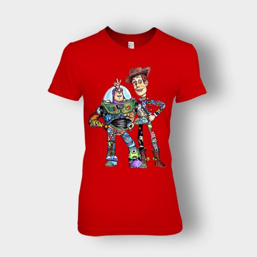 Buzz-Lightyear-And-Woody-Disney-Toy-Story-Ladies-T-Shirt-Red