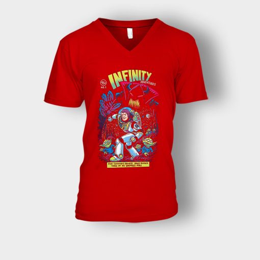 Buzz-Lightyear-Comics-Art-Disney-Toy-Story-Inspired-Unisex-V-Neck-T-Shirt-Red