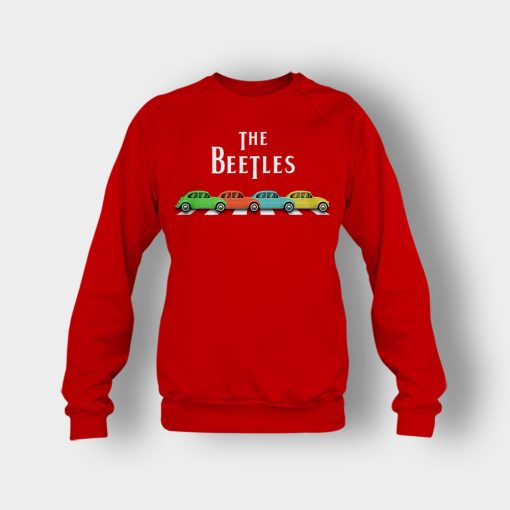 Car-The-Beetles-The-Beatles-Car-Crosswalk-Crewneck-Sweatshirt-Red