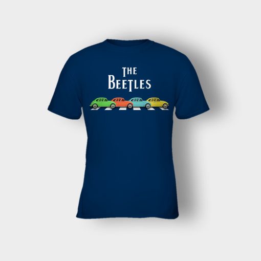 Car-The-Beetles-The-Beatles-Car-Crosswalk-Kids-T-Shirt-Navy