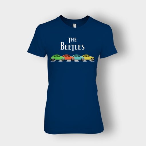 Car-The-Beetles-The-Beatles-Car-Crosswalk-Ladies-T-Shirt-Navy