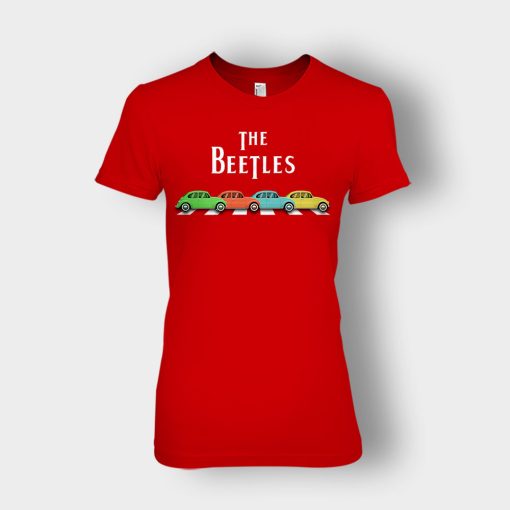 Car-The-Beetles-The-Beatles-Car-Crosswalk-Ladies-T-Shirt-Red