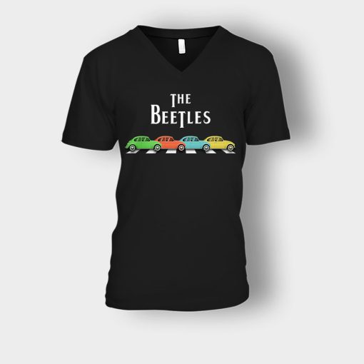 Car-The-Beetles-The-Beatles-Car-Crosswalk-Unisex-V-Neck-T-Shirt-Black