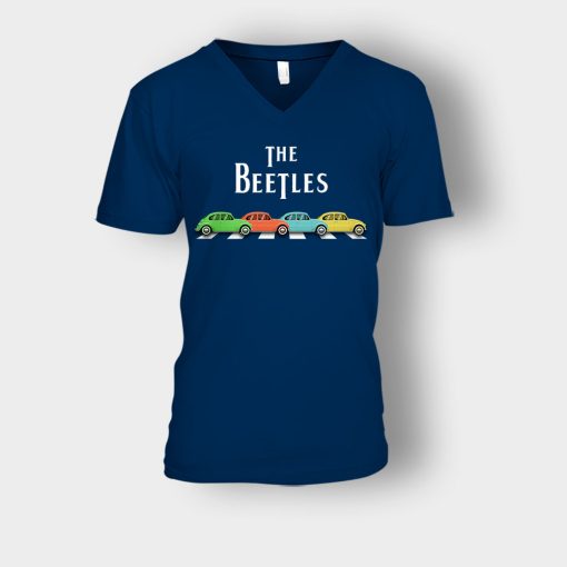 Car-The-Beetles-The-Beatles-Car-Crosswalk-Unisex-V-Neck-T-Shirt-Navy