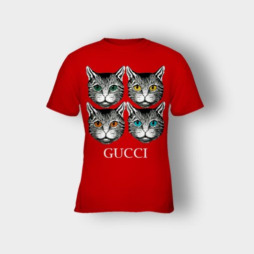 Cat-Gucci-Inspired-Kids-T-Shirt-Red