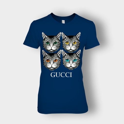 Cat-Gucci-Inspired-Ladies-T-Shirt-Navy