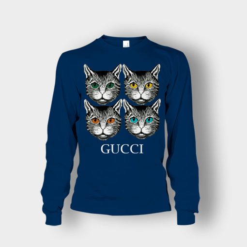 Cat-Gucci-Inspired-Unisex-Long-Sleeve-Navy