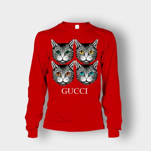 Cat-Gucci-Inspired-Unisex-Long-Sleeve-Red