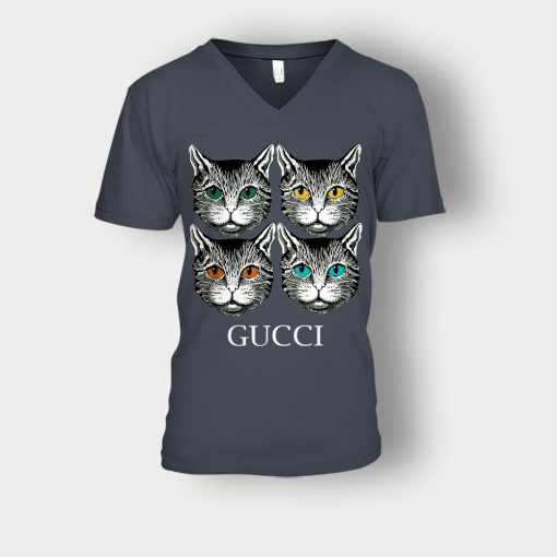 Cat-Gucci-Inspired-Unisex-V-Neck-T-Shirt-Dark-Heather