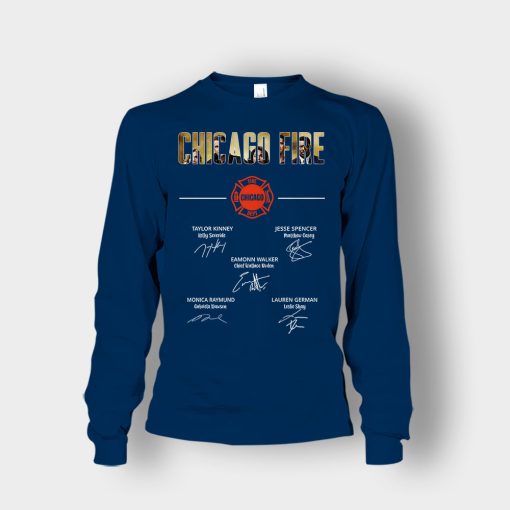 Chicago-Fire-Signatures-Unisex-Long-Sleeve-Navy