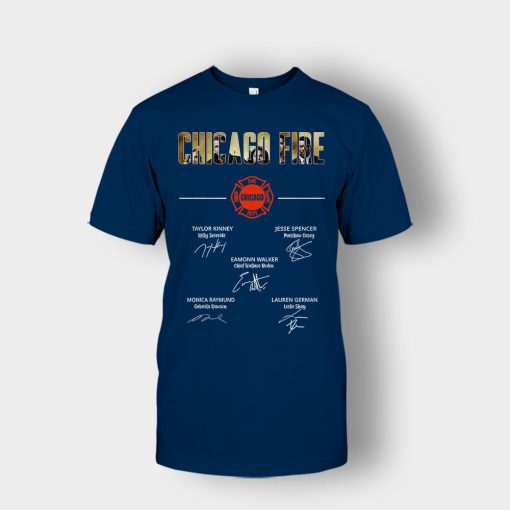 Chicago-Fire-Signatures-Unisex-T-Shirt-Navy
