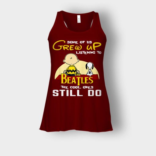 Chris-Brown-Snoopy-Grew-up-listening-to-the-beatles-the-cool-ones-Bella-Womens-Flowy-Tank-Maroon