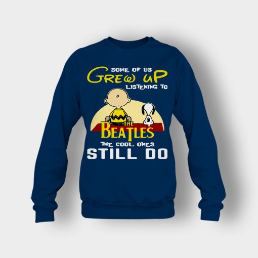 Chris-Brown-Snoopy-Grew-up-listening-to-the-beatles-the-cool-ones-Crewneck-Sweatshirt-Navy