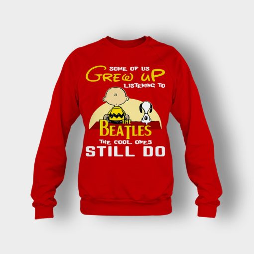 Chris-Brown-Snoopy-Grew-up-listening-to-the-beatles-the-cool-ones-Crewneck-Sweatshirt-Red
