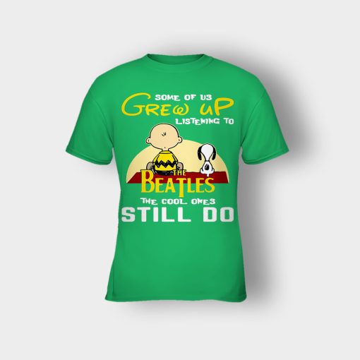 Chris-Brown-Snoopy-Grew-up-listening-to-the-beatles-the-cool-ones-Kids-T-Shirt-Irish-Green