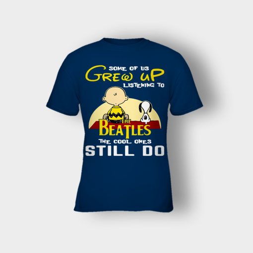 Chris-Brown-Snoopy-Grew-up-listening-to-the-beatles-the-cool-ones-Kids-T-Shirt-Navy