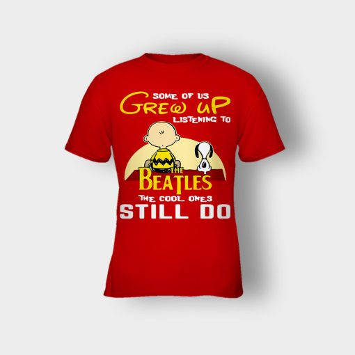 Chris-Brown-Snoopy-Grew-up-listening-to-the-beatles-the-cool-ones-Kids-T-Shirt-Red