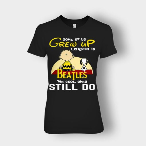 Chris-Brown-Snoopy-Grew-up-listening-to-the-beatles-the-cool-ones-Ladies-T-Shirt-Black