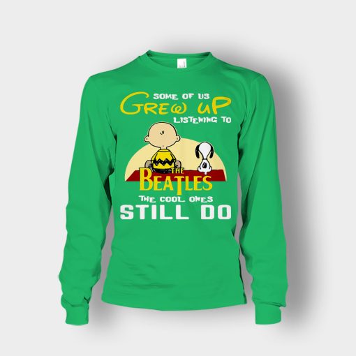 Chris-Brown-Snoopy-Grew-up-listening-to-the-beatles-the-cool-ones-Unisex-Long-Sleeve-Irish-Green