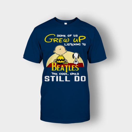 Chris-Brown-Snoopy-Grew-up-listening-to-the-beatles-the-cool-ones-Unisex-T-Shirt-Navy
