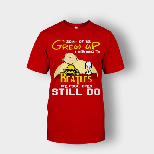 Chris-Brown-Snoopy-Grew-up-listening-to-the-beatles-the-cool-ones-Unisex-T-Shirt-Red