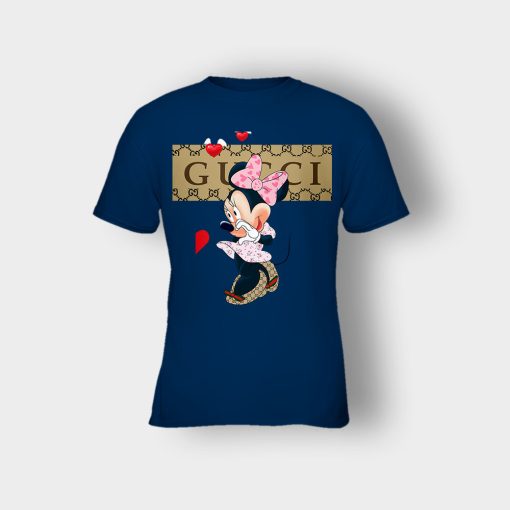 Couple-Gucci-Minnie-Kids-T-Shirt-Navy