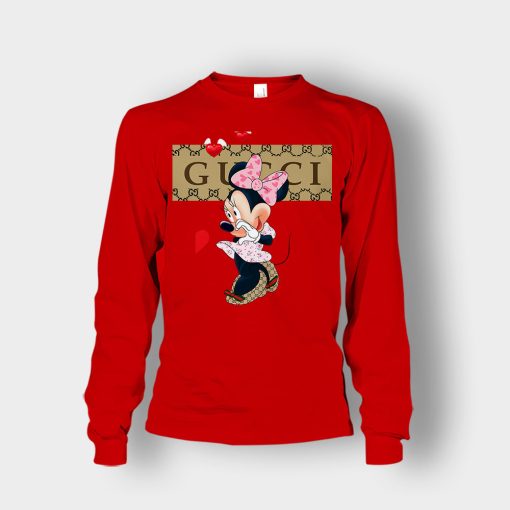 Couple-Gucci-Minnie-Unisex-Long-Sleeve-Red