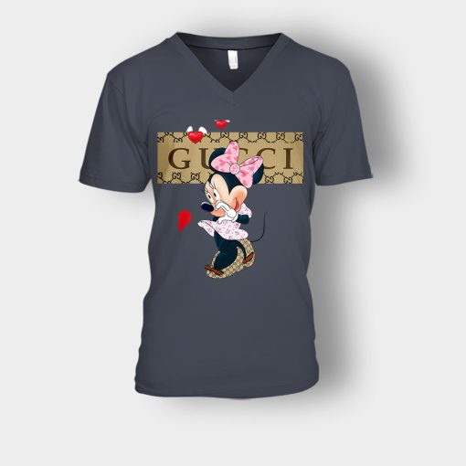 Couple-Gucci-Minnie-Unisex-V-Neck-T-Shirt-Dark-Heather