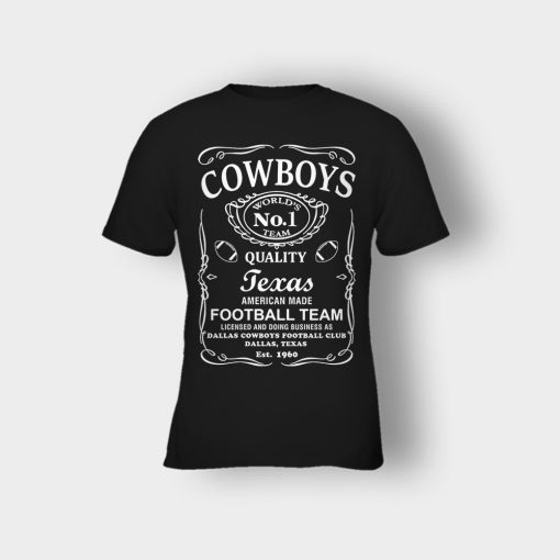 Cowboys-Dallas-Whiskey-Graphic-DAL-Cotton-JD-Whisky-1960-Kids-T-Shirt-Black