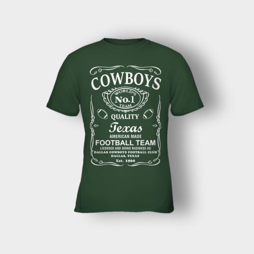 Cowboys-Dallas-Whiskey-Graphic-DAL-Cotton-JD-Whisky-1960-Kids-T-Shirt-Forest
