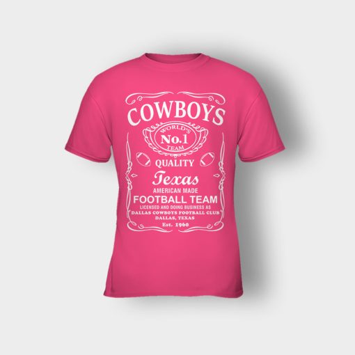 Cowboys-Dallas-Whiskey-Graphic-DAL-Cotton-JD-Whisky-1960-Kids-T-Shirt-Heliconia